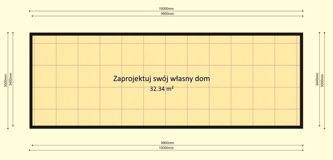Dom Modułowy ATENA 3.5m x 10m Wariant S - Plan z wymiarami